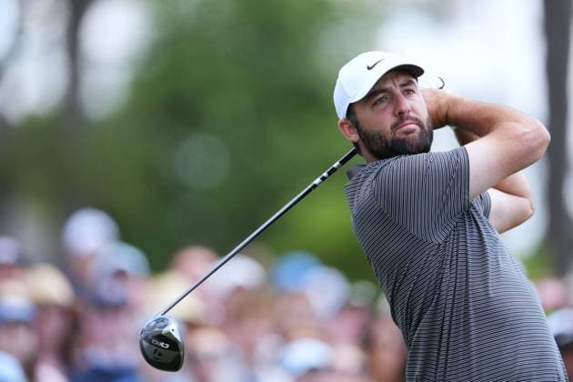 (250413) -- AUGUSTA, April 13, 2025 -- Scottie Scheffler of the United States tees off during the round 3 of the 2025 Masters golf tournament at Augusta National Golf Club in Augusta, the United States, on April 12, 2025. ) (SP)U.S.-AUGUSTA-GOLF-2025 MASTERS-ROUND 3 WuxXiaoling 