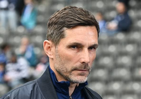 Soccer 2 Bundesliga, Hertha BSC Berlin SV Darmstadt 98 12 04 2025, xdanx, Soccer 2 Bundesliga, Hertha BSC Berlin SV Darmstadt 98 v l Stefan Leitl Hertha BSC Trainer Portrait, Portraet, Einzelbild DFL DFB REGULATIONS PROHIBIT ANY USE OF PHOTOGRAPHS as IMAGE SEQUENCES and or QUASI VIDEO Daniel Lakomski Mix1Press Berlin Olympiastadion Berlin Germany DEU Copyright: xDanielxLakomskix