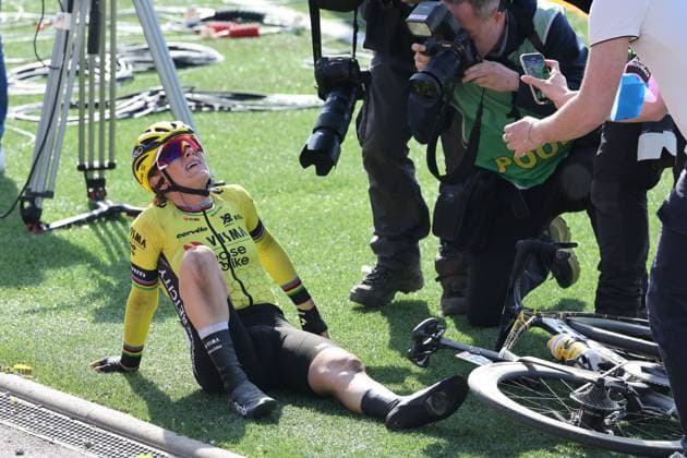 CYCLISME : Paris-Roubaix Femmes - 12 04 2025 Pauline FERRAND-PREVOT vainqueure du Paris-Roubaix Femmes by Zwift, le 12 avril 2025 - photo Laurent Sanson PsnewZ  Copyright: xLaurentxSANSONx xPsnewZx