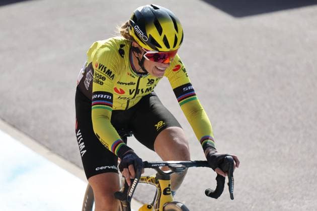 CYCLISME : Paris-Roubaix Femmes - 12 04 2025 Pauline FERRAND-PREVOT vainqueure du Paris-Roubaix Femmes by Zwift, le 12 avril 2025 - photo Laurent Sanson PsnewZ  Copyright: xLaurentxSANSONx xPsnewZx