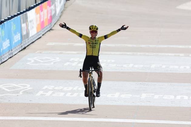 CYCLISME : Paris-Roubaix Femmes - 12 04 2025 Pauline FERRAND-PREVOT vainqueure du Paris-Roubaix Femmes by Zwift, le 12 avril 2025 - photo Laurent Sanson PsnewZ  Copyright: xLaurentxSANSONx xPsnewZx