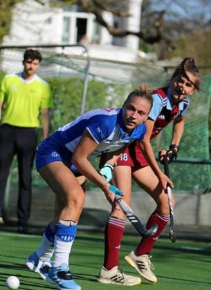 Field Hockey Bundesliga, Women Jette Fleschütz l from GTHGC and Jule Bloch r from UHC Hamburg