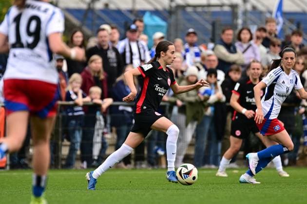 Soccer I Women I Season 2024 2025 I 2 Bundesliga I 21 Matchday I Hamburger SV Eintracht Frankfurt II I 13 04 2025 Emma Memminger 32, Eintracht Frankfurt II Hamburg Am Volkspark Hamburg Germany Copyright: xLobeca FelixxSchlikisx