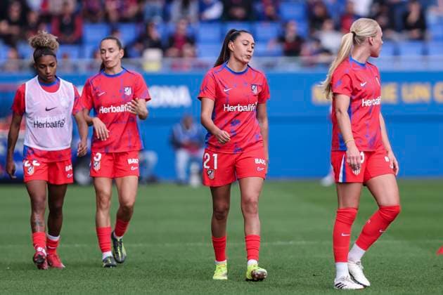 April 13, 2025, Sant Joan Despi, Barcelona, Spain: Fiamma Benite of Atletico de Madrid gestures during the Spanish Women league, Liga F, football match played between FC Barcelona, Barca and Atletico de Madrid at Johan Cruyff Stadium on April 13, 2025 in Sant Joan Despi, Spain. Sant Joan Despi Spain - ZUMAa181 20250413_zaa_a181_016 Copyright: xJavierxBorregox