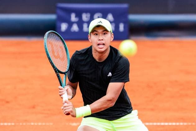 BMW Open Munich ATP 500 13 04 2025 Learner Tien USA in match against Botic Van De Zandschulp Netherlands BMW Open by Bitpanda Munich ATP 500 Day 2, Munich, MTTC Iphitos on 13 04 2025 Copyright: xBEAUTIFULxSPORTS Wunderlx
