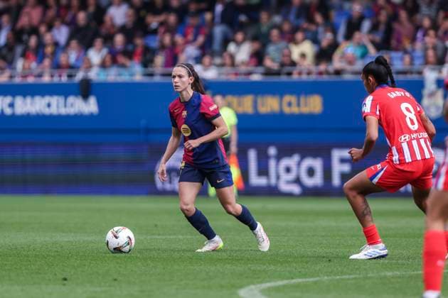 April 13, 2025, Sant Joan Despi, Barcelona, Spain: Aitana Bonmati of FC Barcelona, Barca in action during the Spanish Women league, Liga F, football match played between FC Barcelona and Atletico de Madrid at Johan Cruyff Stadium on April 13, 2025 in Sant Joan Despi, Spain. Sant Joan Despi Spain - ZUMAa181 20250413_zaa_a181_027 Copyright: xJavierxBorregox