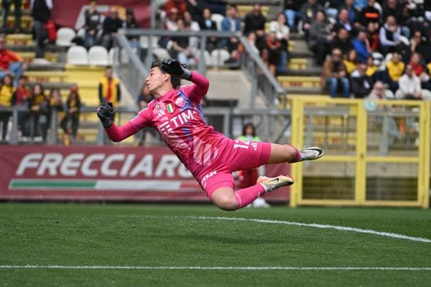 CALCIO - Serie A Femminile - AS Roma vs Juventus FC Camelia Ceasar of A.S. Roma Women during the playoff of the Serie A Championship Women between A.S. Roma vs Juventus Women 13 April 2025 at the Tre Fontane Stadium in Rome. Rome Italy  Copyright: xIPAxSport ABACAx