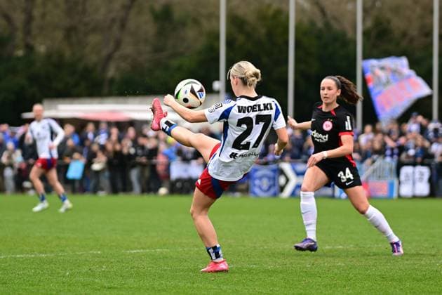 Soccer I Women I Season 2024 2025 I 2 Bundesliga I 21 Matchday I Hamburger SV Eintracht Frankfurt II I 13 04 2025 Amelie Woelki 27, Hamburger SV Hamburg Am Volkspark Hamburg Germany Copyright: xLobeca FelixxSchlikisx