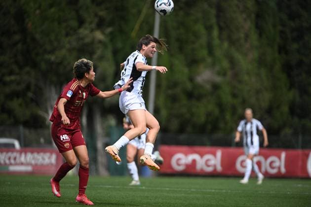 CALCIO - Serie A Femminile - AS Roma vs Juventus FC Sofia Cantore of Juventus F.C. Womenduring the playoff of the Serie A Championship Women between A.S. Roma vs Juventus Women 13 April 2025 at the Tre Fontane Stadium in Rome. Rome Italy  Copyright: xIPAxSport ABACAx