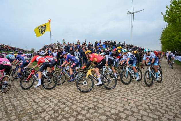 Paris Roubaix 2025 Cycling Race Roubaix, France - April 13 : Resell Erik Nordsaeter (NOR) of Uno-X Mobility in action during the 122nd edition of Paris Roubaix an UCI World Tour cycling race for Men Elite of 259,7 kms with start in Compiegne and finish at the Velodrome Andre-Petrieux in Roubaix on April 13, 2025 in Roubaix, France, 13 04 2025 ( Motordriver Kenny Verfaillie - Roubaix France  Copyright: xVincentxKalutx