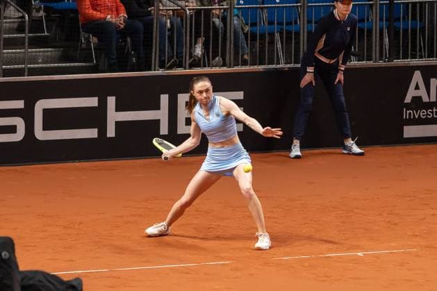 Aliaksandra Sasnovich plays the ball with her forehand, Erika Andreeva vs Aliaksandra Sasnovich, Tennis, Porsche Tennis Grand Prix, Court 1, Qualification, Season 2025, 13 04 2025, Erika Andreeva vs Aliaksandra Sasnovich, Tennis, Porsche Tennis Grand Prix, Court 1, Qualification, Season 2025, 13 04 2025, Stuttgart Copyright: xEibner-Pressefoto EdwardxCheungx EP_ECG