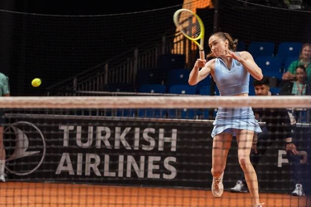 Aliaksandra Sasnovich hits the ball with her forehand, Erika Andreeva vs Aliaksandra Sasnovich, Tennis, Porsche Tennis Grand Prix, Court 1, Qualification, Season 2025, 13 04 2025, Erika Andreeva vs Aliaksandra Sasnovich, Tennis, Porsche Tennis Grand Prix, Court 1, Qualification, Season 2025, 13 04 2025, Stuttgart Copyright: xEibner-Pressefoto EdwardxCheungx EP_ECG