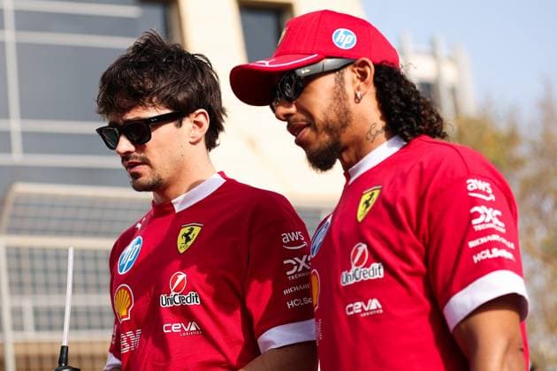 F1 - BAHRAIN GRAND PRIX 2025 LECLERC Charles (mco), Scuderia Ferrari SF-25, portrait and HAMILTON Lewis (gbr), Scuderia Ferrari SF-25, portrait during the Formula 1 Gulf Bahrain Grand Prix 2025, 4th round of the 2025 FIA Formula One World Championship, WM, Weltmeisterschaft from April 11 to 13, 2025 on the Bahrain International Circuit, in Sakhir, Bahrain - SakhirBahrain Copyright: xEricxAlonsox