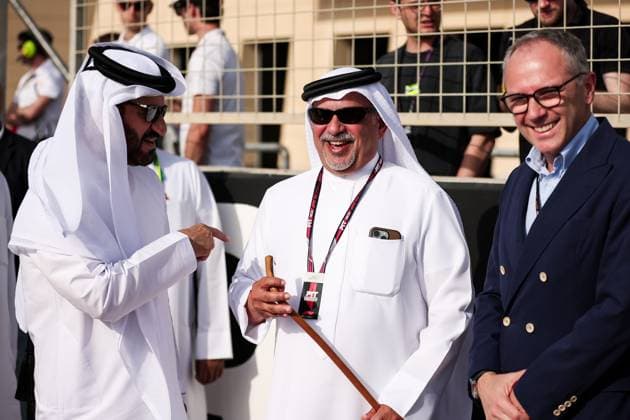 F1 - BAHRAIN GRAND PRIX 2025 DOMENICALI Stefano (ita), Chairman and CEO Formula One Group FOG, portrait, BEN SULAYEM Mohammed (uae), President of the FIA, portrait during the Formula 1 Gulf Bahrain Grand Prix 2025, 4th round of the 2025 FIA Formula One World Championship, WM, Weltmeisterschaft from April 11 to 13, 2025 on the Bahrain International Circuit, in Sakhir, Bahrain - SakhirBahrain Copyright: xEricxAlonsox