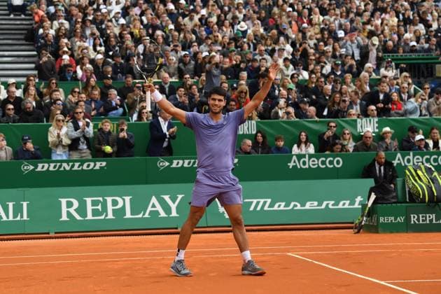 TENNIS : Rolex Monte Carlo Masters 2025 - Finale - Masters 1000 ATP, Tennis Herren - Monaco - 13 04 2025 Victoire de Carlos Alcaraz (ESP) Monaco  Copyright: xChryslenexCaillaudx xMCCCx