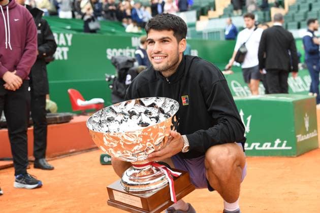 TENNIS : Rolex Monte Carlo Masters 2025 - Finale - Masters 1000 ATP, Tennis Herren - Monaco - 13 04 2025 Victoire de Carlos Alcaraz (ESP) Monaco  Copyright: xChryslenexCaillaudx xMCCCx