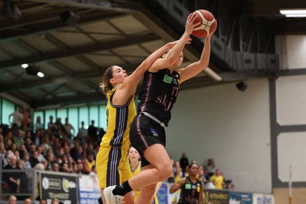 13 04 2025, Basketball, Women, Toyota Womens Basketball Bundesliga, Season 2024 2025, Playoff semi-final, Game 4, Saarlouis Royals Alba Berlin, Gabija Meskonyte Saarlouis Royals Saarlouis Stadtgartenhalle Saarland Germany EN Copyright: xSebastianxBachx