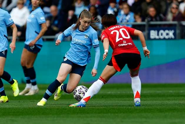 Manchester City v Manchester United, ManU Manchester, UK - 13 April 2025 Jess Park of Manchester City during the Adobe Womens FA Cup Semi Final match between Manchester City and Manchester United at The Joie Stadium on 13 April 2025 in Manchester, England (Photo by Steve Taylor PPAUK) Manchester The Joie Stadium Greater Manchester England Copyright: xStevexTaylor PPAUKx PPA-179886