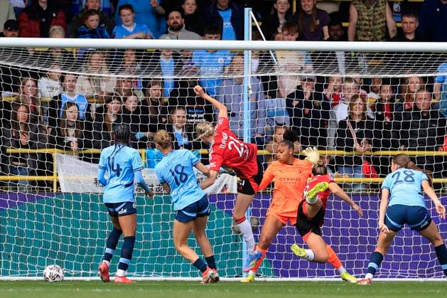 Manchester City Women v Manchester United, ManU Women Women s FA Cup 13 04 2025. Semi-Final Grace Clinton (8) of Manchester United scores to make it 0-2 during the Women s FA Cup semi final match between Manchester City Women and Manchester United Women at the Joie Stadium, Manchester, United Kingdom on 13 April 2025. Manchester Joie Stadium Gt Manchester United Kingdom Editorial use only , Copyright: xConorxMolloyx PSI-21848-0030