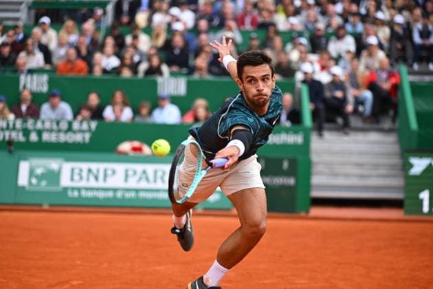 Carlos Alcaraz Wins Rolex Monte Carlo Tournament - Monaco Lorenzo Musetti (ITA) wins 2nd place trophy during the Monte Carlo ATP, Tennis Herren Masters Series Tournament final tennis match at the Monte Carlo Country Club in Monte Carlo, Monaco on April 13, 2025. Photo by Corinne Dubreuil ATP Tour ABACAPRESS.COM Monaco Monte-Carlo Monaco  Copyright: xDubreuilxCorinne ABACAx