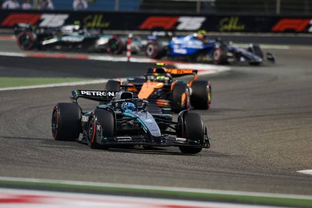 F1 - BAHRAIN GRAND PRIX 2025 63 RUSSELL George (gbr), Mercedes AMG F1 Team W16, action during the Formula 1 Gulf Bahrain Grand Prix 2025, 4th round of the 2025 FIA Formula One World Championship, WM, Weltmeisterschaft from April 11 to 13, 2025 on the Bahrain International Circuit, in Sakhir, Bahrain - SakhirBahrain  Copyright: xEricxAlonsox
