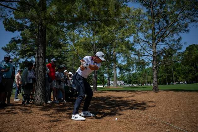 250413 Viktor Hovland of Norway during the final round of the 2025 Masters Golf Tournament on April 13, 2025 in Augusta Photo Petter Arvidson BILDBYRAN kod PA PA1010 bbeng golf masters the masters augusta us masters norge  Copyright: PETTERxARVIDSON BB250413PA010