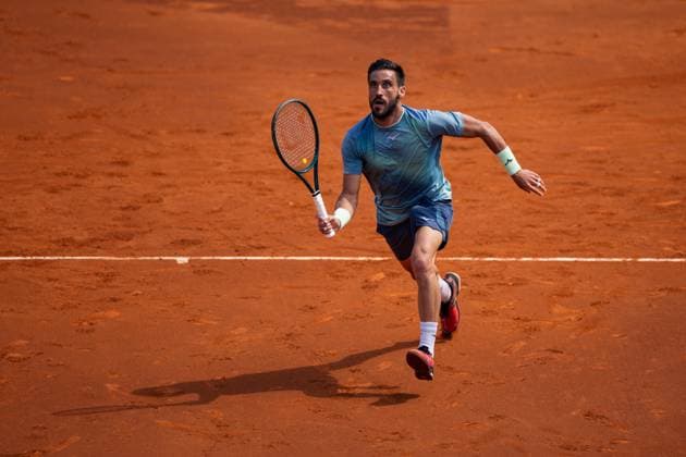 Damir Dzumhur of Bosnia and Herzegovina during his match against Cameron Norrie of Great Britain during their match of day two of the Barcelona Open Banc Sabadell at Real Club De Tenis Barcelona, Spain (Judit Cartiel SPP) Copyright: xJuditxCartiel SPPx spp-en-JuCa-JUCA1163