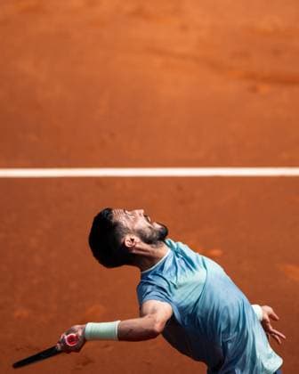Damir Dzumhur of Bosnia and Herzegovina during his match against Cameron Norrie of Great Britain during their match of day two of the Barcelona Open Banc Sabadell at Real Club De Tenis Barcelona, Spain (Judit Cartiel SPP) Copyright: xJuditxCartiel SPPx spp-en-JuCa-JUCA1362