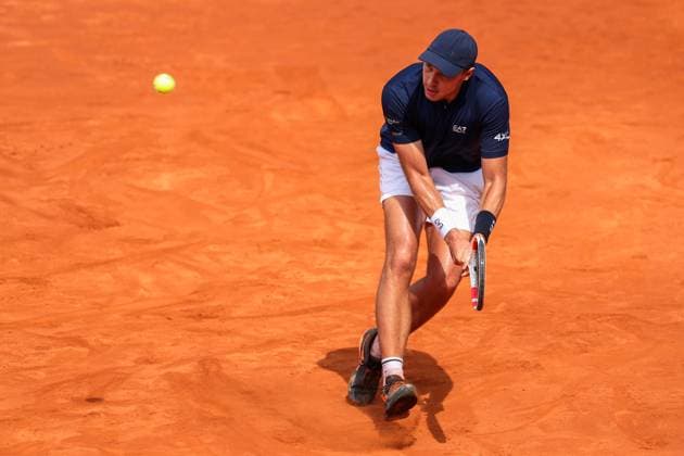 Hamad Medjedovic of Serbia in his match against Gabriel Diallo of Canada during during their match of day two of the Barcelona Open Banc Sabadell at Real Club De Tenis Barcelona, Spain (Judit Cartiel SPP) Copyright: xJuditxCartiel SPPx spp-en-JuCa-JCG_1051