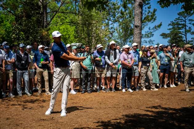 250413 Ludvig Aberg of Sweden during the final round of the 2025 Masters Golf Tournament on April 13, 2025 in Augusta Photo Petter Arvidson BILDBYRAN kod PA PA1010 bbeng golf masters the masters augusta us masters sverige  Copyright: PETTERxARVIDSON BB250413PA040