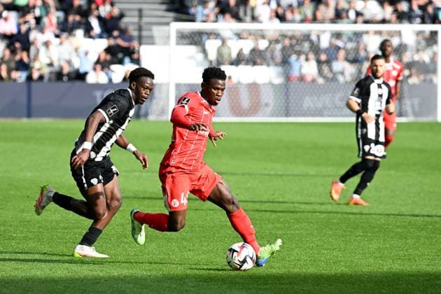 Angers SCO v Montpellier Herault SC - Ligue 1 McDonald s 2024 2025 03 Jacques EKOMIE (sco) - 49 Wilfried Chancy NDOLLO BILLE (mhsc) during the Ligue 1 McDonald s match between Angers and Montpellier at Stade Raymond Kopa on April 13, 2025 in Angers, France. Angers France  Copyright: xFEPx 776306824