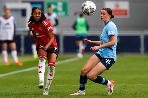 Manchester City v Manchester United, ManU Manchester, UK - 13 April 2025 Jayde Riviere of Manchester United during the Adobe Womens FA Cup Semi Final match between Manchester City and Manchester United at The Joie Stadium on 13 April 2025 in Manchester, England (Photo by Steve Taylor PPAUK) Manchester The Joie Stadium Greater Manchester England Copyright: xStevexTaylor PPAUKx PPA-180017