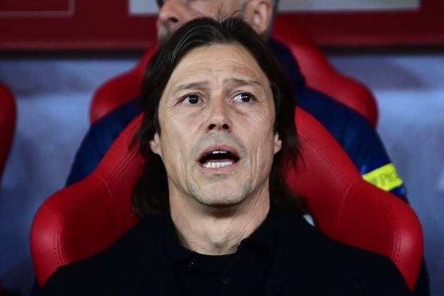 MATIAS ALMEYDA coach of AEK Athens react during the SuperLeague Playoffs 1-4, Matchday 3 soccer match between Olympiacos FC and AEK Athens held at G. Karaiskakis Stadium in Athens, Greece, 13 April 2025. IMAGO ONE INCH PRODUCTIONS ATHR Greece Copyright: xONExINCHxPRODUCTIONSx 6533898
