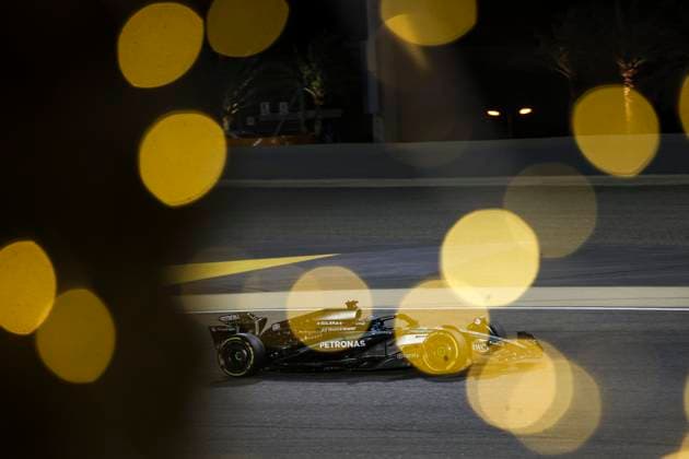 F1 - BAHRAIN GRAND PRIX 2025 63 RUSSELL George (gbr), Mercedes AMG F1 Team W16, action during the Formula 1 Gulf Bahrain Grand Prix 2025, 4th round of the 2025 FIA Formula One World Championship, WM, Weltmeisterschaft from April 11 to 13, 2025 on the Bahrain International Circuit, in Sakhir, Bahrain - SakhirBahrain  Copyright: xXavixBonillax