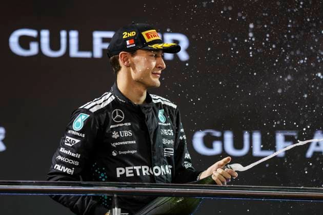 F1 - BAHRAIN GRAND PRIX 2025 RUSSELL George (gbr), Mercedes AMG F1 Team W16, portrait podium during the Formula 1 Gulf Bahrain Grand Prix 2025, 4th round of the 2025 FIA Formula One World Championship, WM, Weltmeisterschaft from April 11 to 13, 2025 on the Bahrain International Circuit, in Sakhir, Bahrain - SakhirBahrain  Copyright: xXavixBonillax