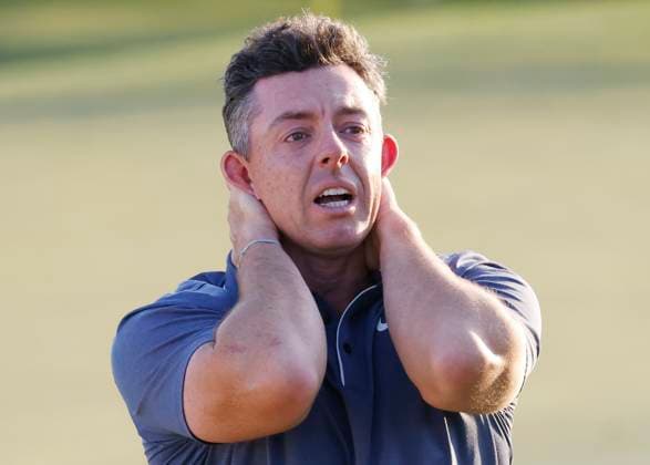 Rory McIlroy of Northern Ireland celebrates after winning the 2025 Masters golf tournament at Augusta National Golf Club in Augusta, Georgia, on Sunday, April 13, 2025. McIlroy defeated Justin Rose of England in a playoff and becomes the 6th person to complete the career grand slam.  AUG202504136451 TANNENxMAURY