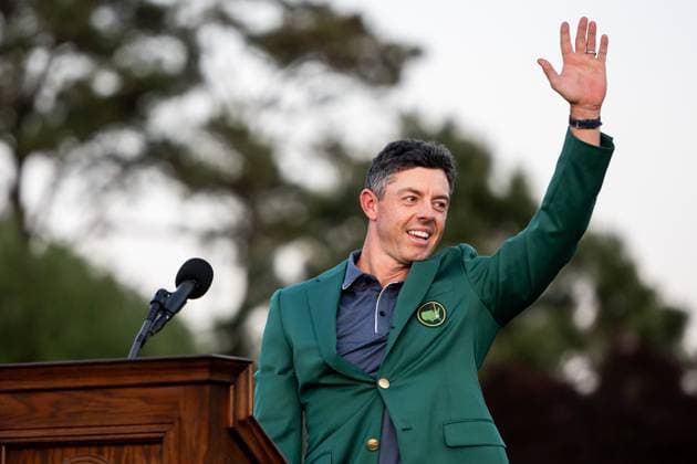 250413 Rory McIlroy of Northern Ireland during the ceremony after the final round of the 2025 Masters Golf Tournament on April 13, 2025 in Augusta Photo Petter Arvidson BILDBYRAN kod PA PA1010 bbeng golf masters the masters augusta us masters  Copyright: PETTERxARVIDSON BB250413PA187