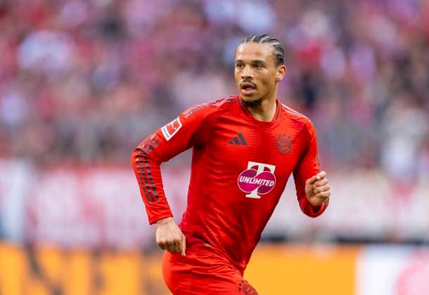 12 04 2025, Soccer 1 Bundesliga 2024 2025, Matchday 29, FC Bayern Munich Borussia Dortmund, at the Allianz Arena Munich Leroy Sane Bayern Munich