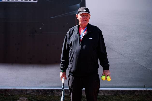 BMW Open Munich ATP 500 14 04 2025 Alexander Zverev watches his son train BMW Open by Bitpanda Munich ATP 500 Day 3, Munich, MTTC Iphitos on 14 04 2025 Copyright: xBEAUTIFULxSPORTS Wunderlx