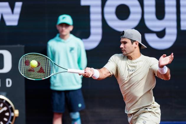 BMW Open Munich ATP 500 14 04 2025 Marcos Giron USA in match against Miomir Kecmanovic Serbia BMW Open by Bitpanda Munich ATP 500 Day 3, Munich, MTTC Iphitos on 14 04 2025 Copyright: xBEAUTIFULxSPORTS Wunderlx