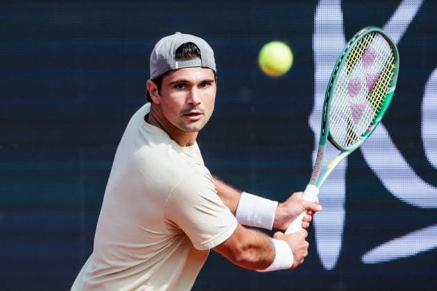 BMW Open Munich ATP 500 14 04 2025 Marcos Giron USA in match against Miomir Kecmanovic Serbia BMW Open by Bitpanda Munich ATP 500 Day 3, Munich, MTTC Iphitos on 14 04 2025 Copyright: xBEAUTIFULxSPORTS Wunderlx
