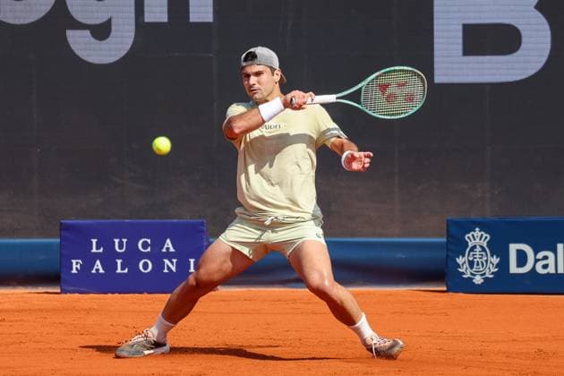 Marcos Giron USA , GER, BMW Open by Bitpanda, Miomir Kecmanovic Serbia vs Marcos Giron USA , Tennis, ATP 500, Men, 14 04 2025, GER, BMW Open by Bitpanda, Miomir Kecmanovic Serbia vs Marcos Giron USA , Tennis, ATP 500, Men, 14 04 2025 Munich Copyright: xEibner-Pressefoto JennixMaulx EP_JML