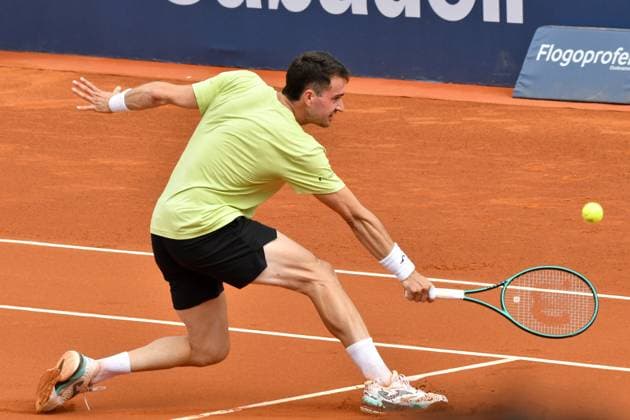 Pedro Martinez during his match against Brandon Nakashima during their match of the Barcelona Open Banc Sabadell at Real Club De Tenis Barcelona, Spain Copyright: xAndreaxRositox DSC_4833