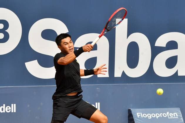 Brandon Nakashima during his match against Pedro Martinez during match of the Barcelona Open Banc Sabadell at Real Club De Tenis Barcelona, Spain Copyright: xAndreaxRositox DSC_4877