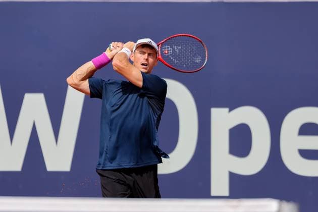 Billy Harris Great Britain , GER, BMW Open by Bitpanda, Billy Harris Great Britain vs David Goffin Belgium , Tennis, ATP 500, Men, 14 04 2025, GER, BMW Open by Bitpanda, Billy Harris Great Britain vs David Goffin Belgium , Tennis, ATP 500, Men, 14 04 2025 Munich Copyright: xEibner-Pressefoto JennixMaulx EP_JML