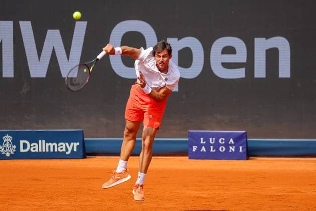 Borna Gojo Croatia , GER, BMW Open by Bitpanda, Borna Gojo Croatia vs Ben Shelton USA , Tennis, ATP 500, Men, 14 04 2025, GER, BMW Open by Bitpanda, Borna Gojo Croatia vs Ben Shelton USA , Tennis, ATP 500, Men, 14 04 2025 Munich Copyright: xEibner-Pressefoto JennixMaulx EP_JML