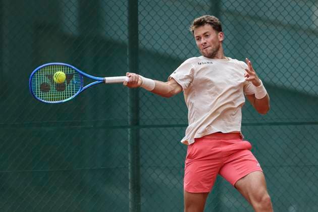April 14, 2025, Barcelona, Barcelona, Spain: Casper Ruud of Norway during training on day three of the Barcelona Open Banc Sabadell 2025 at Real Club De Tenis Barcelona on April 14, 2025 in Barcelona, Spain. Barcelona Spain - ZUMAa181 20250414_zaa_a181_052 Copyright: xJavierxBorregox
