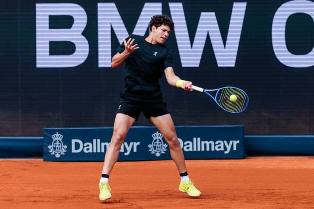 BMW Open Munich ATP 500 14 04 2025 Ben Shelton USA in match against Borna Gojo Croatia BMW Open by Bitpanda Munich ATP 500 Day 3, Munich, MTTC Iphitos on 14 04 2025 Copyright: xBEAUTIFULxSPORTS Wunderlx
