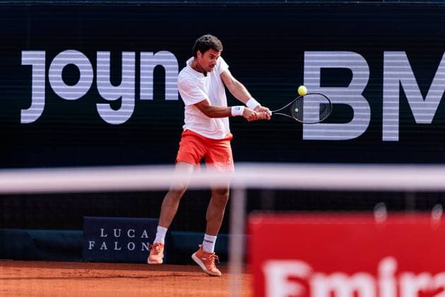 BMW Open Munich ATP 500 14 04 2025 Borna Gojo Croatia in match against Ben Shelton USA BMW Open by Bitpanda Munich ATP 500 Day 3, Munich, MTTC Iphitos on 14 04 2025 Copyright: xBEAUTIFULxSPORTS Wunderlx