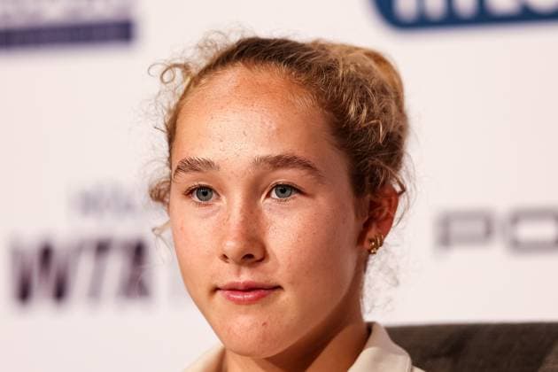 Mirra Alexandrovna Andreyeva at the interview GER, Porsche Tennis Grand Prix GP Stuttgart 2025, WTA500, 14 04 2025 GER, Porsche Tennis Grand Prix GP Stuttgart 2025, WTA500, 14 04 2025 Stuttgart Copyright: xEibner-Pressefoto RogerxBuerkex EP